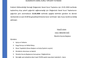 OLAĞANÜSTÜ GENEL KURUL TOPLANTISI ERTELEME DUYURUSUDUR!