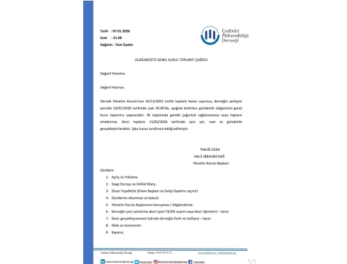 Olağanüstü Genel Kurul Toplantısı 