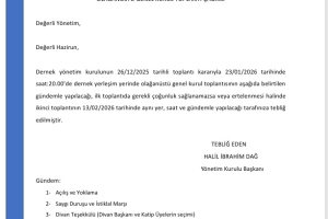 Olağanüstü Genel Kurul Toplantısı Duyurusu